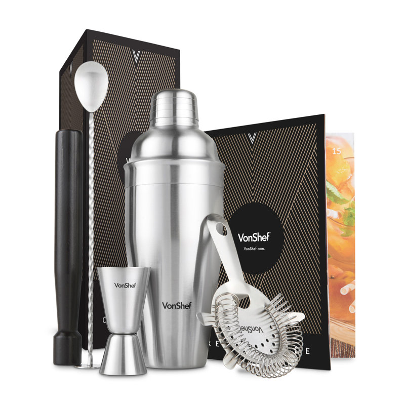 VonShef 5 Piece Manhattan Cocktail Shaker Bartender Set & Reviews Wayfair